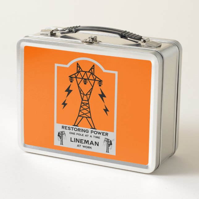 Geschenk für Stromleitungsmonteure Metall Brotdose (Vorderseite)