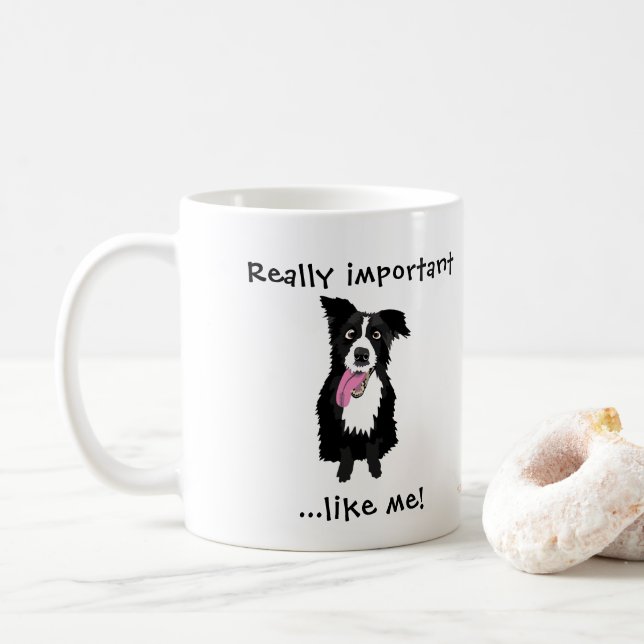 Geschenk für Tierärztin Tech Funny Border Collie D Kaffeetasse (Mit Donut)