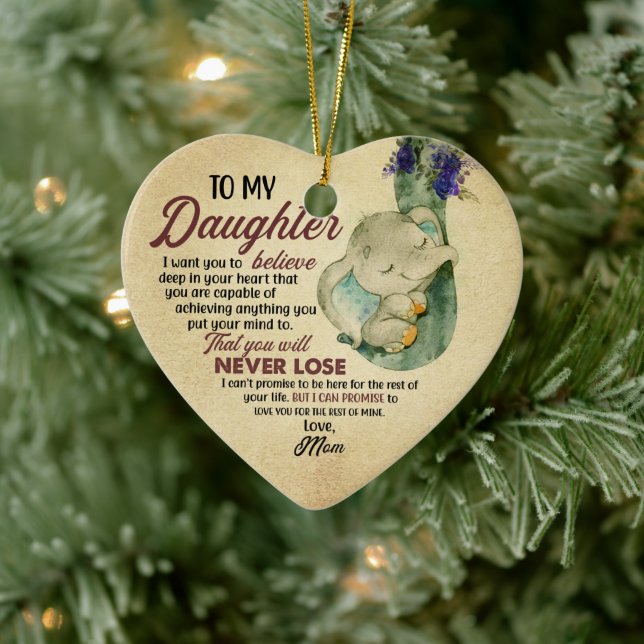 Geschenk für Tochter- von Mama Keramik Ornament (Baum)