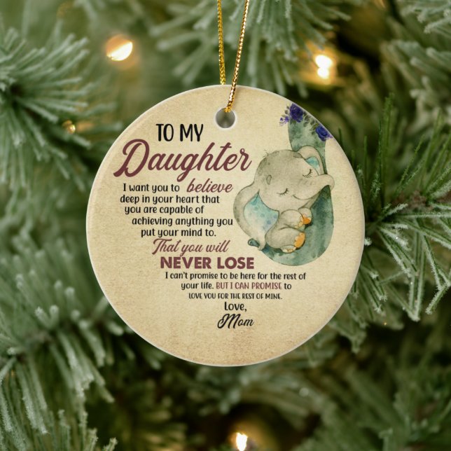 Geschenk für Tochter- von Mama Keramik Ornament (Baum)