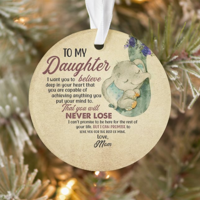 Geschenk für Tochter- von Mama Ornament (Baum)