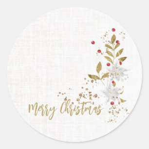 Geschenk für traditionelle Weißweine Poinsettia un Runder Aufkleber
