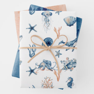 Geschenk für unterseeische Wasserfarben Geschenkpapier Set