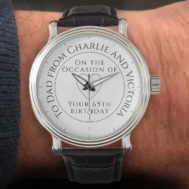 Geschenk für Vater auf seiner 65. Geburtstagsschau Armbanduhr