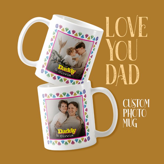 Geschenk für Vater - Benutzerdefinierter Foto Keep Kaffeetasse (Zazzle Gift for Dad – Custom Photo Keepsake Kid Coffee Mug Birthday Anniversary Father's Day Present)