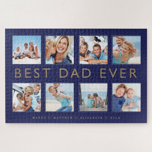 Geschenk für Vater | Bester Vater je FotoCollage (Horizontal)
