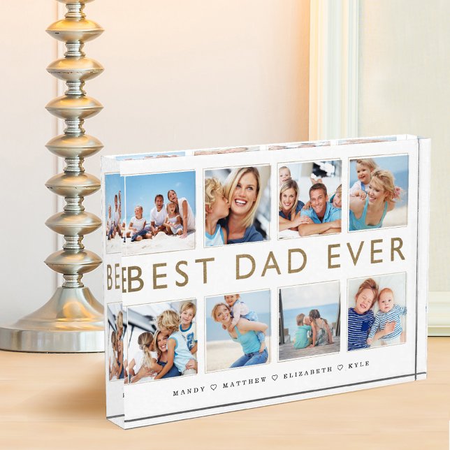 Geschenk für Vater | Bester Vater je FotoCollage Fotoblock (Von Creator hochgeladen)