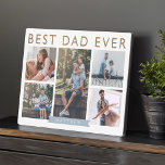 Geschenk für Vater | Bester Vater je FotoCollage Fotoplatte<br><div class="desc">Gib deinem Vater ein wunderschönes personalisiertes Geschenk, das er für immer schätzen wird. Spezielle personalisierte Foto Collage-Plakette, um Ihre eigenen speziellen Fotos und Erinnerungen zu zeigen. Unser Design zeichnet sich durch ein einfaches 6-Foto-Collage Grid-Design mit "bester Papa je" entworfen in modernen Imitaten Gold Schriftart. Passen Sie den Namen Ihres Vaters...</div>