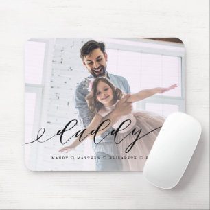 Geschenk für Vater  Daddy Black Script Overlay Fo Mousepad