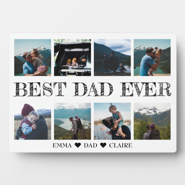 Geschenk für Vater Fotocollage Plaque mit Easel Fotoplatte (Vorderseite)