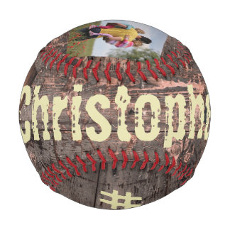 Geschenk für Vater-Holzeffekt #1 Vater Baseball