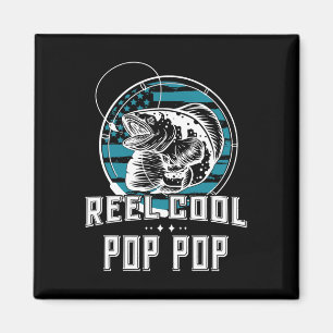 Geschenk für Vatertag Tee - Reel Cool Pop Pop Fish Magnet