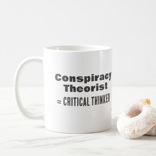 Geschenk für Verschwörung Theorist Funny Science W Kaffeetasse (Mit Donut)