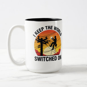 Geschenk für Versorgungsarbeiter Elektrischer Frei Zweifarbige Tasse