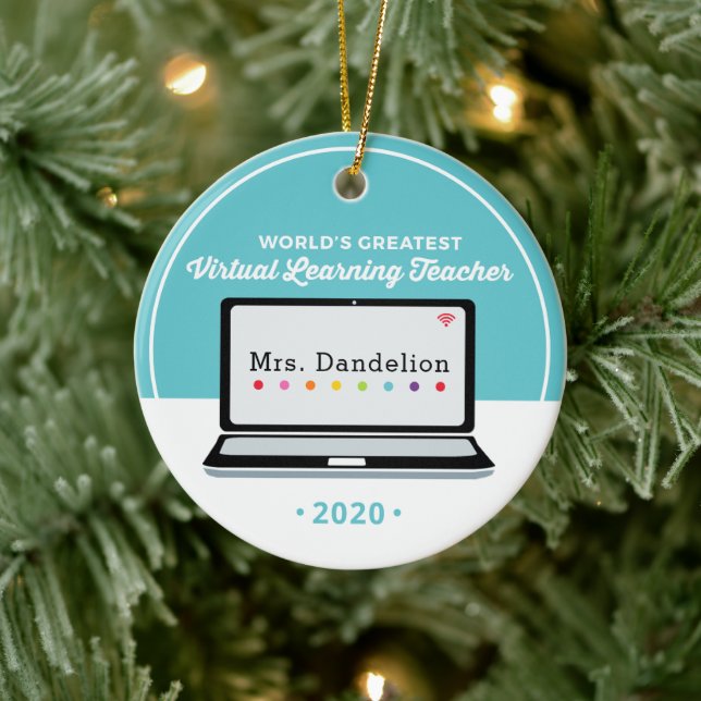 Geschenk für virtuelle Online-Lehrer Keramik Ornament (Baum)