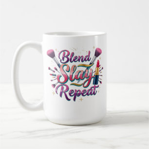 Geschenk für Visagisten: Blend Slay Repeat Ästheti Kaffeetasse