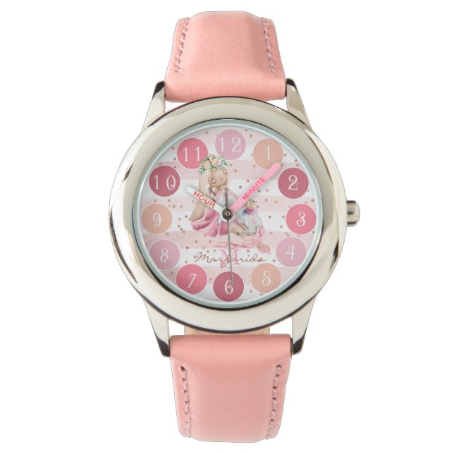Geschenk für weiche Wasserfarben und Einhorn Armbanduhr (Vorderseite)