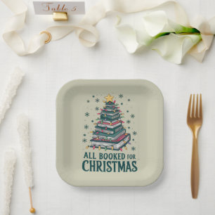 Geschenk für Weihnachten für Bibliothekar-Fan Pappteller