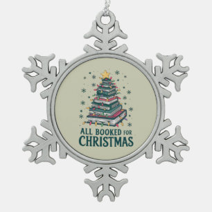 Geschenk für Weihnachten für Bibliothekar-Fan Schneeflocken Zinn-Ornament