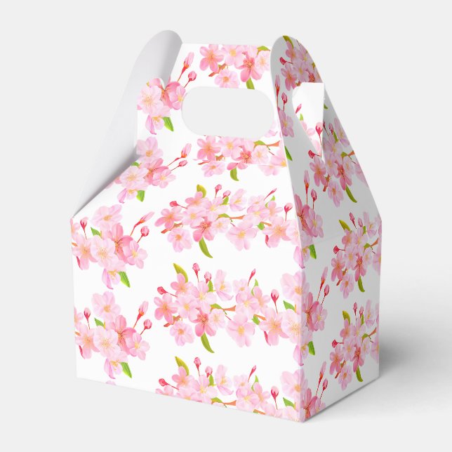 Geschenk/Gefallen Box-Rosa Blüten Geschenkschachtel (Vorderseite)