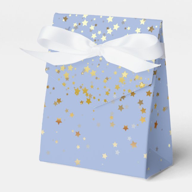 Geschenk-/Gefälligkeitsbox in Dusty Blue & Golden  Geschenkschachtel (Vorderseite)