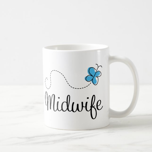 Geschenk-Idee für Hebamme (Schmetterling) Kaffeetasse (Rechts)