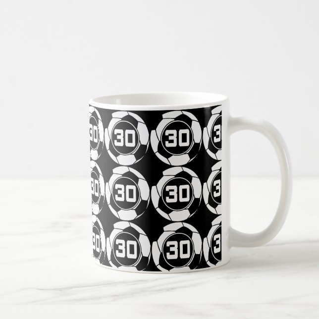 Geschenk-Idee Fußball-Jersey-Zahl-30 Kaffeetasse (Rechts)