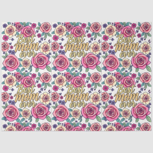 Geschenk Luxus Floral Modern Collection Seidenpapier (Vorderseite)