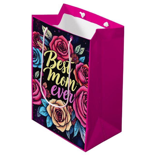 Geschenk Luxus Floral Popular Collection Mittlere Geschenktüte (Vorderseite Schrägansicht)