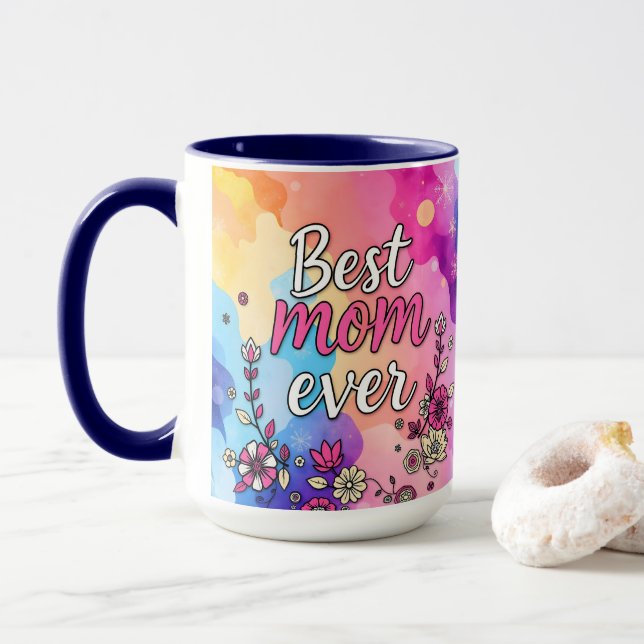 Geschenk Luxus Floral Trendy Collection Tasse (Mit Donut)