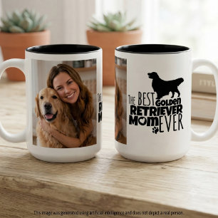 Geschenk mit Foto für Golden Retriever-Mama Zweifarbige Tasse