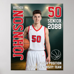 Geschenk mit Foto für Spieler der Senior-Basketbal Poster