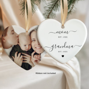 Geschenk mit Foto von Mutter an Oma Keramik Ornament