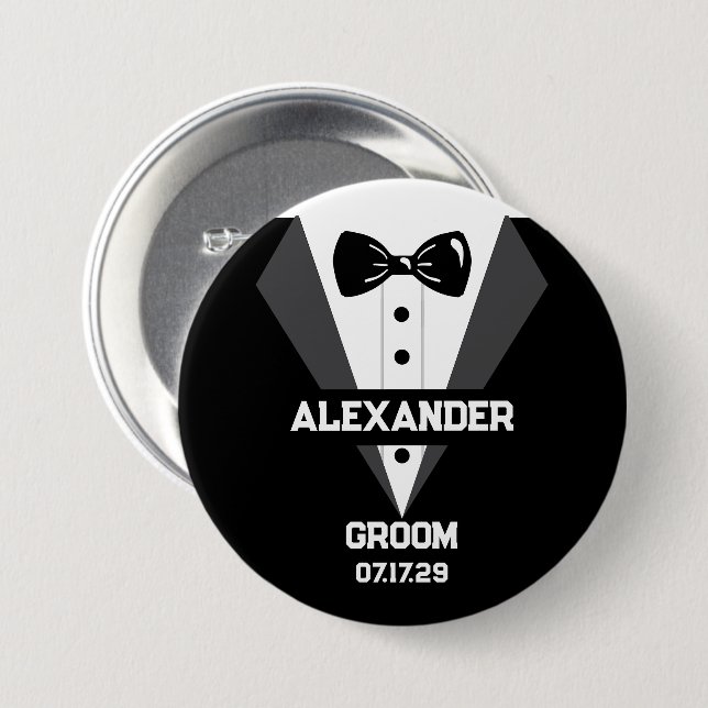 Geschenk mit Individuelle Name und Hochzeitstag Button (Vorne & Hinten)