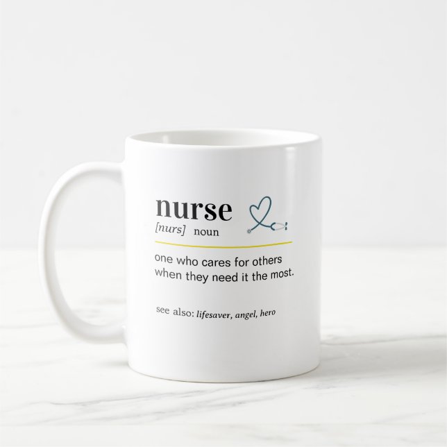 Geschenk mit Pflegedefinition Kaffeetasse (Links)
