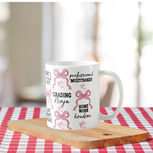 Geschenk mit rosa Schleife und positiver Affirmati Kaffeetasse
