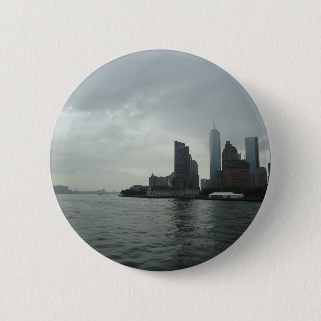 Geschenk New York Manhattan der Hudson Button (Vorderseite)