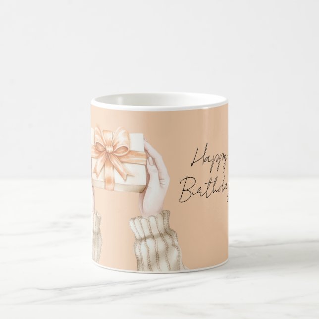 Geschenk Pfirsich Band Schleife Kaffeetasse (Mittel)