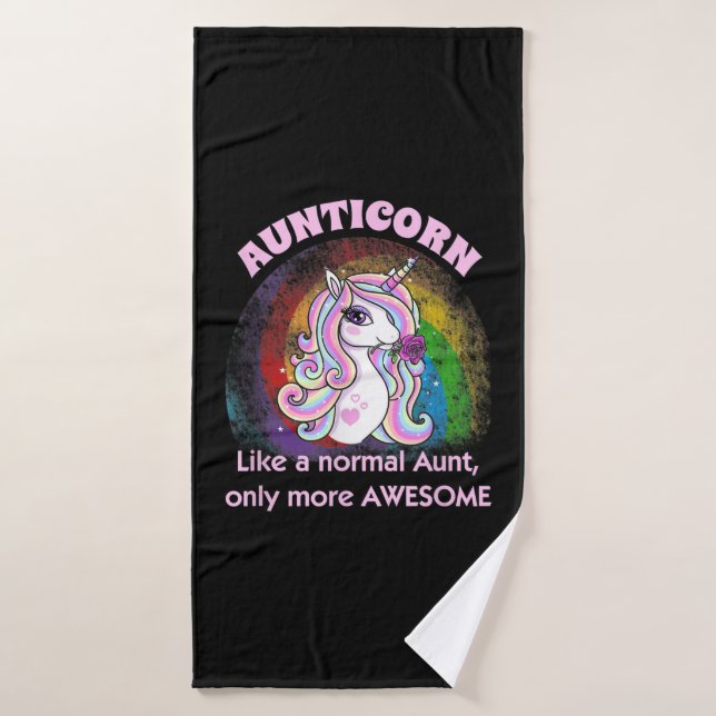 Geschenk phantastische Tante Unicorn Familie Badehandtuch (Badehandtuch)