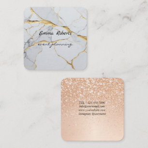 Geschenk Rosa und Weiß Glitter Moderne Visitenkart Quadratische Visitenkarte