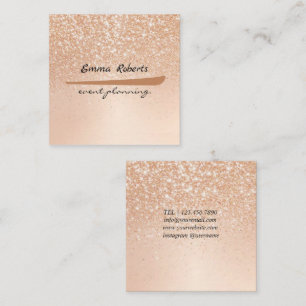 Geschenk Rosa und Weiß Glitter Moderne Visitenkart Quadratische Visitenkarte