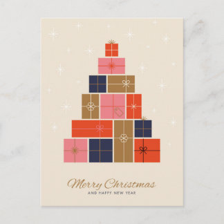 Geschenk-Stapel-Weihnachtsbaum Feiertagspostkarte