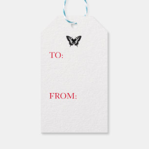 Geschenk Tag JAPANESE BUTTERFLIS TWILIGHT BLAUE Geschenkanhänger