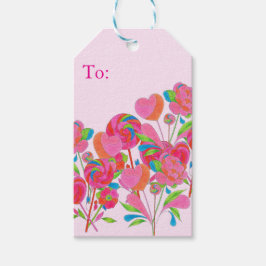 Geschenk-Tag Lollipop-Blume Geschenkanhänger