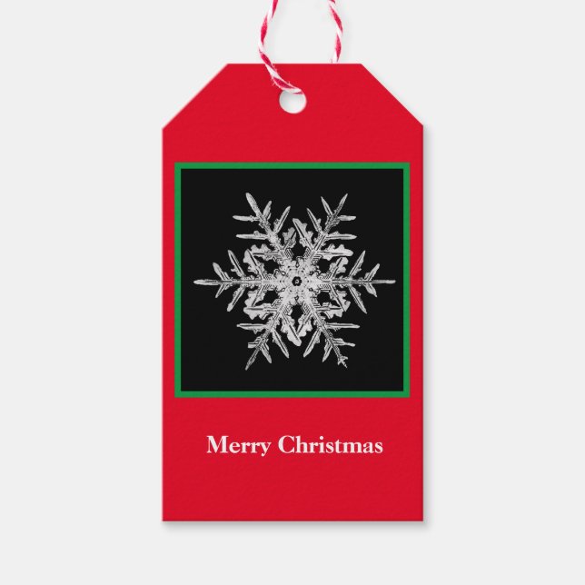 Geschenk Tag Merry Christmas Bentley Snowflake Geschenkanhänger (Vorderseite)