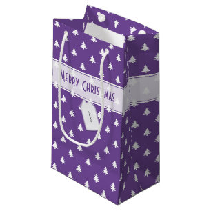 Geschenk Tag Name: Frohe Weihnachten Lila Baummust Kleine Geschenktüte