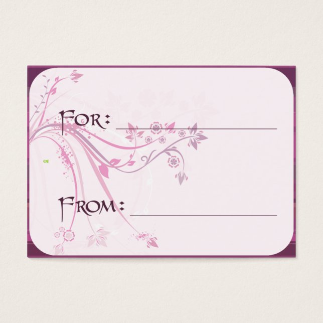 Geschenk-Tag - Pflaumenblätter (Vorderseite)