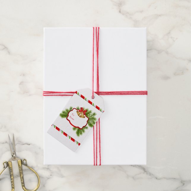 Geschenk Tag-Weihnachten Geschenktasten Geschenkanhänger (Mit Garn)