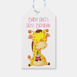 Geschenk-Tags - Giraffe Geburtstag Geschenkanhänger