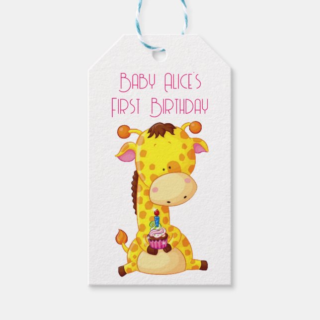 Geschenk-Tags - Giraffe Geburtstag Geschenkanhänger (Vorderseite)